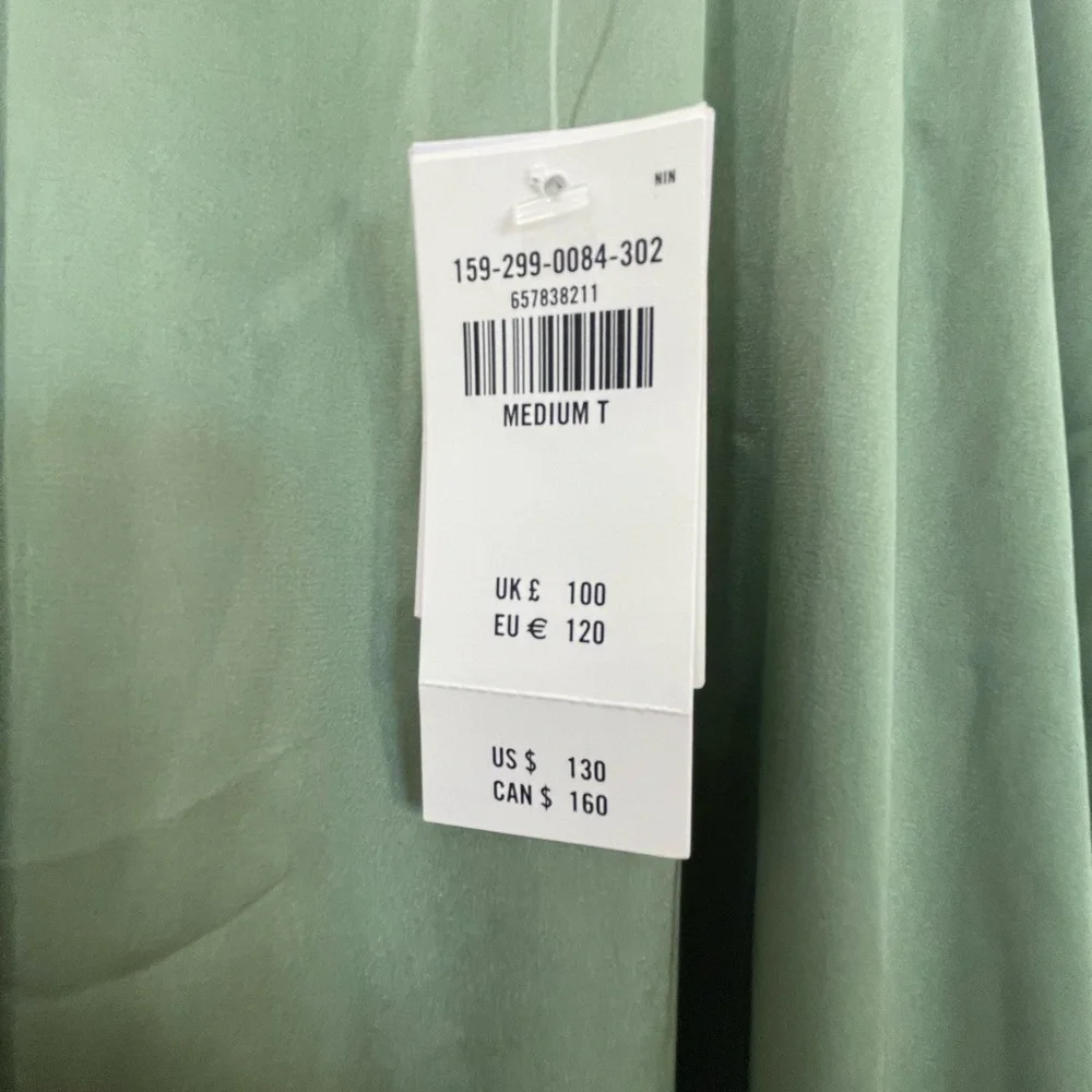 Abercrombie & Fitch Sage Green Satin Slip Dress Size M Tall
